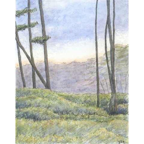 Tranquil Horizon II Black Modern Wood Framed Art Print by Roper, Virginia A.