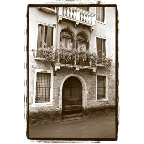 Balcony Doorway Black Modern Wood Framed Art Print with Double Matting by DeNardo, Laura