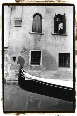 Graceful Gondola Black Ornate Wood Framed Art Print with Double Matting by DeNardo, Laura