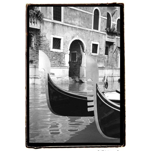 Resting Gondolas White Modern Wood Framed Art Print by DeNardo, Laura