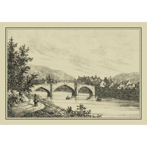 Idyllic Bridge I Gold Ornate Wood Framed Art Print with Double Matting by Wood, I.G.