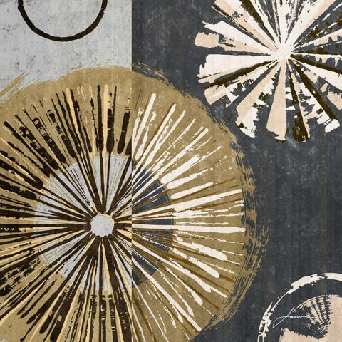 Outburst Tiles IV Gold Ornate Wood Framed Art Print with Double Matting by Burghardt, James