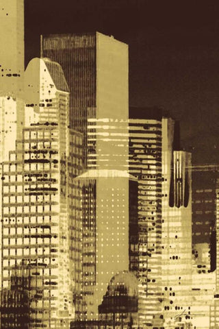 Nightline I Black Ornate Wood Framed Art Print with Double Matting by Burghardt, James