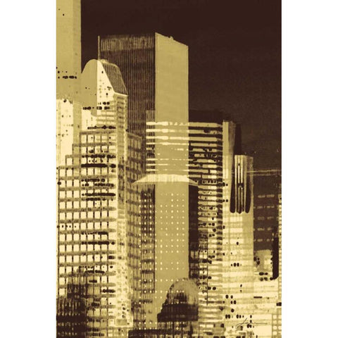 Nightline I Black Modern Wood Framed Art Print by Burghardt, James