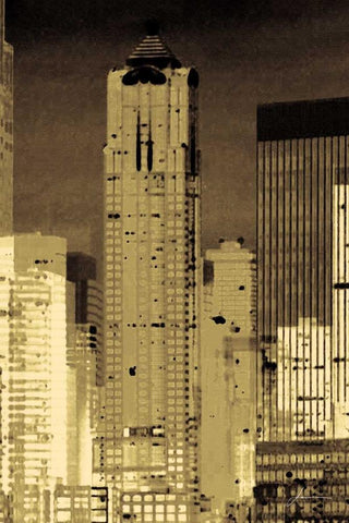 Nightline II Black Ornate Wood Framed Art Print with Double Matting by Burghardt, James