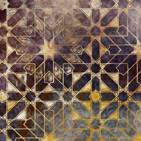 Mystic Tiles I Black Ornate Wood Framed Art Print with Double Matting by Burghardt, James