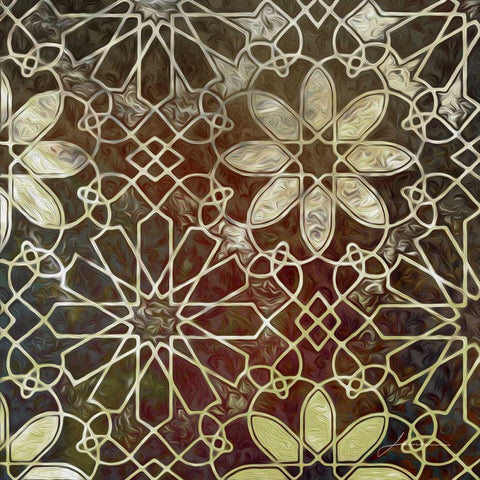 Mystic Tiles II Black Ornate Wood Framed Art Print with Double Matting by Burghardt, James