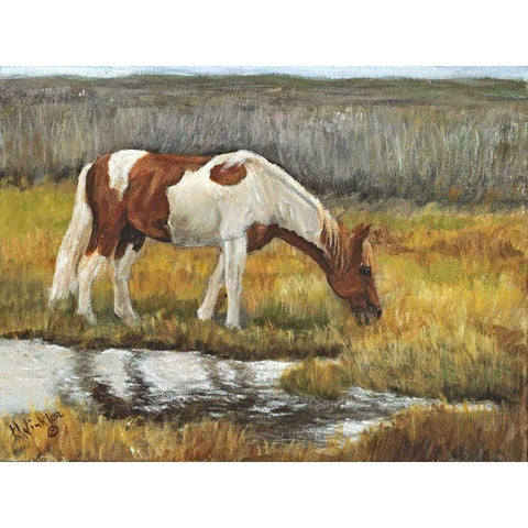 Meadow Munching Black Modern Wood Framed Art Print with Double Matting by Winkler, Kathy