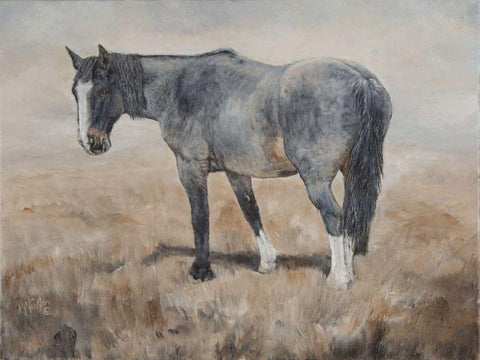 The Color Blue White Modern Wood Framed Art Print with Double Matting by Winkler, Kathy