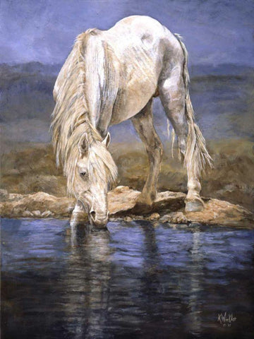 Rhapsody in Blue Black Ornate Wood Framed Art Print with Double Matting by Winkler, Kathy