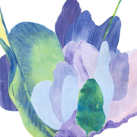 False Indigo II White Modern Wood Framed Art Print with Double Matting by Roth, Carolyn