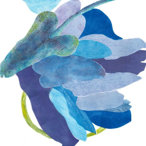 Sideways Indigo I Black Ornate Wood Framed Art Print with Double Matting by Roth, Carolyn