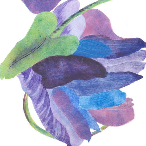 Sideways Indigo II White Modern Wood Framed Art Print by Roth, Carolyn