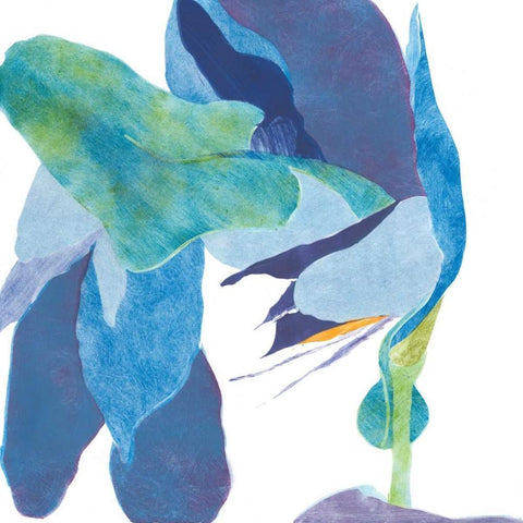 Surprise Indigo I Black Modern Wood Framed Art Print with Double Matting by Roth, Carolyn