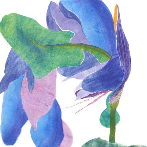 Surprise Indigo II White Modern Wood Framed Art Print by Roth, Carolyn