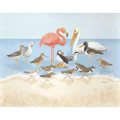 Seabird Summit White Modern Wood Framed Art Print by Russell, Wendy