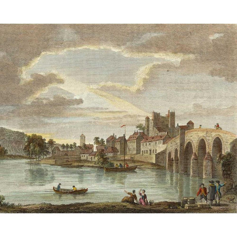 Castle at Wexford Black Modern Wood Framed Art Print by Sandby, P.
