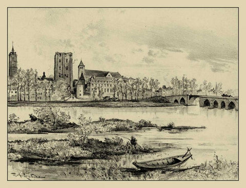 Riverside Estate I White Modern Wood Framed Art Print with Double Matting by Robida, A.