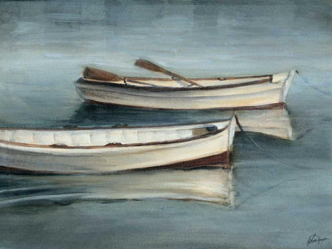 Small Stillwaters III White Modern Wood Framed Art Print with Double Matting by Harper, Ethan