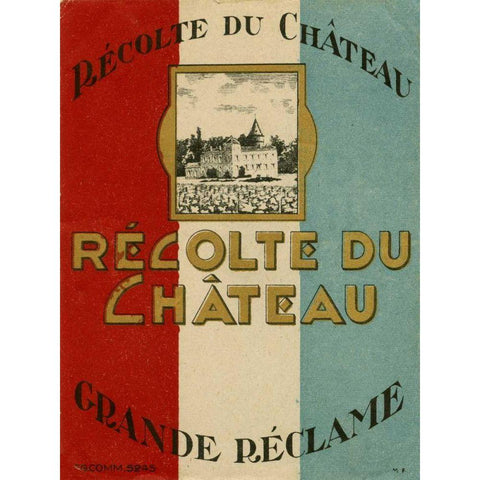 Recolte Du Chateau Gold Ornate Wood Framed Art Print with Double Matting by Unknown