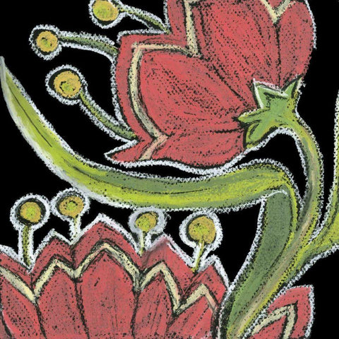 Flower Song IV Black Ornate Wood Framed Art Print with Double Matting by Choate, Lisa