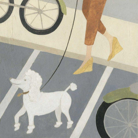 City Dogs II White Modern Wood Framed Art Print with Double Matting by Meagher, Megan