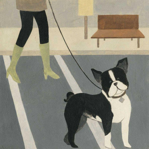 City Dogs III Black Modern Wood Framed Art Print by Meagher, Megan