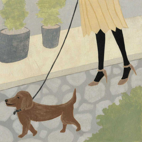 City Dogs IV Black Modern Wood Framed Art Print with Double Matting by Meagher, Megan