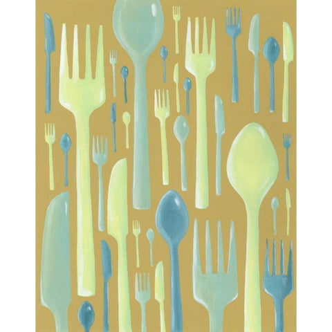 Spring Cutlery II Gold Ornate Wood Framed Art Print with Double Matting by Lam, Vanna