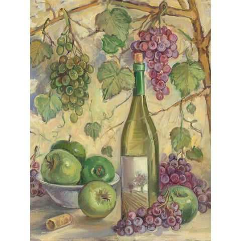 Wine with Apples Gold Ornate Wood Framed Art Print with Double Matting by Kasun, Theresa