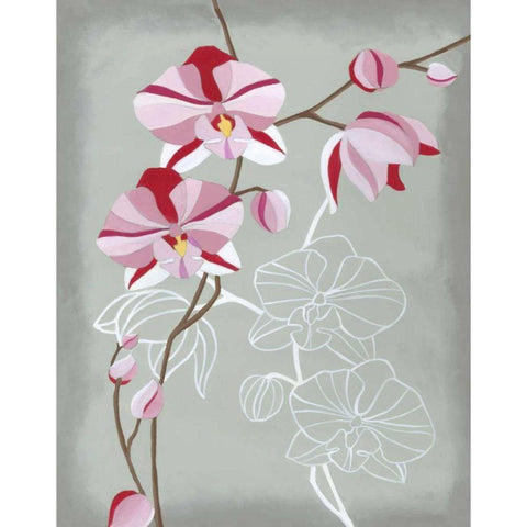 Floral Echo I Black Modern Wood Framed Art Print by Lam, Vanna
