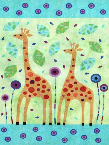 Giraffe Pair Black Ornate Wood Framed Art Print with Double Matting by Conway, Kim