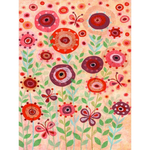 Flower Flight Gold Ornate Wood Framed Art Print with Double Matting by Conway, Kim