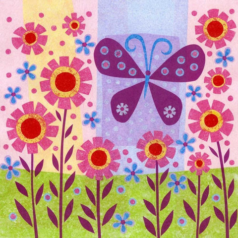Butterfly Meadow Black Modern Wood Framed Art Print with Double Matting by Conway, Kim