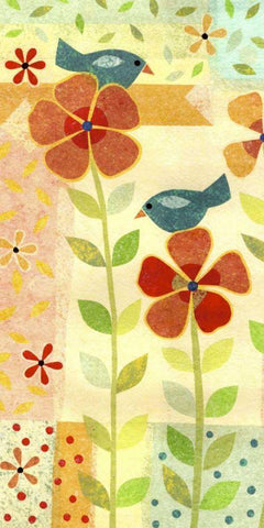 Little Birds I Black Ornate Wood Framed Art Print with Double Matting by Conway, Kim