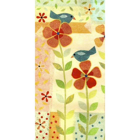 Little Birds I White Modern Wood Framed Art Print by Conway, Kim