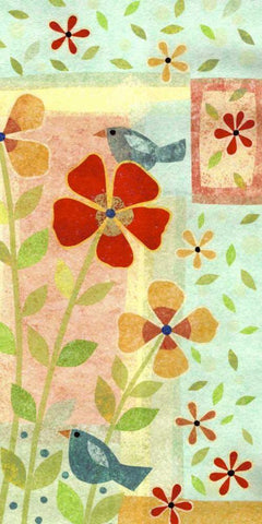 Little Birds II Black Ornate Wood Framed Art Print with Double Matting by Conway, Kim