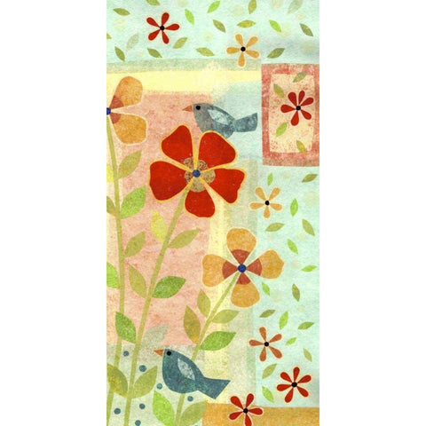 Little Birds II White Modern Wood Framed Art Print by Conway, Kim