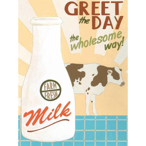 Farm-Fresh Milk White Modern Wood Framed Art Print by Vess, June Erica