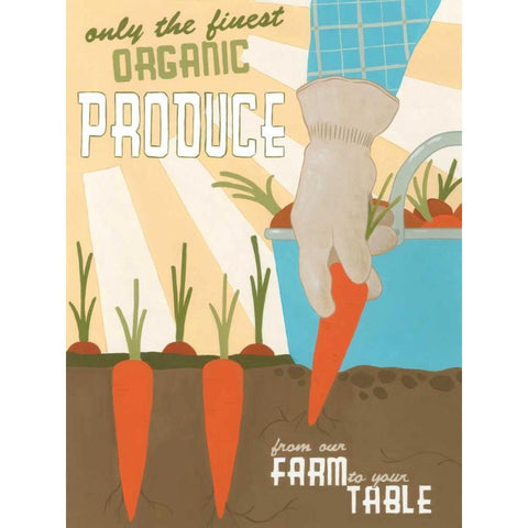 Organic Produce Black Modern Wood Framed Art Print with Double Matting by Vess, June Erica