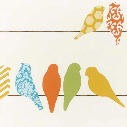 Patterned Perch III Black Modern Wood Framed Art Print by Vess, June Erica