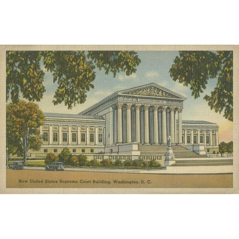 Supreme Court Building, Wash, D.C. Gold Ornate Wood Framed Art Print with Double Matting by Unknown