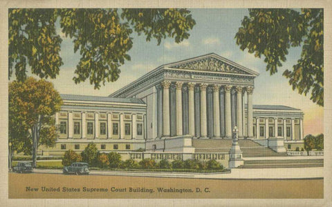 Supreme Court Building, Wash, D.C. White Modern Wood Framed Art Print with Double Matting by Unknown