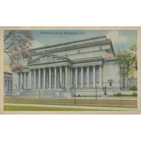 National Archives, Washington, D.C. White Modern Wood Framed Art Print by Unknown