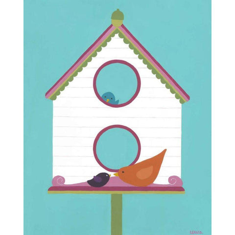 Home Tweet Home III White Modern Wood Framed Art Print by Vess, June Erica