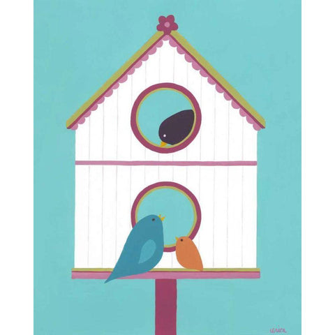 Home Tweet Home IV White Modern Wood Framed Art Print by Vess, June Erica