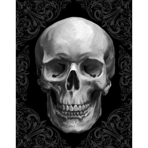 Glam Skull White Modern Wood Framed Art Print by Harper, Ethan