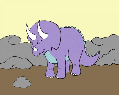 Prehistoric Playtime II Black Ornate Wood Framed Art Print with Double Matting by Ilosky, Pam