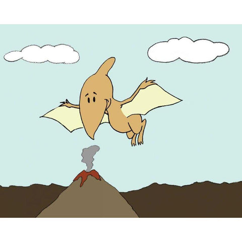 Prehistoric Playtime III Black Modern Wood Framed Art Print by Ilosky, Pam