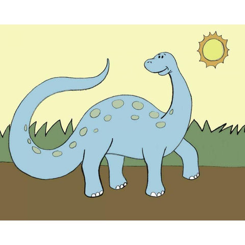 Prehistoric Playtime IV White Modern Wood Framed Art Print by Ilosky, Pam